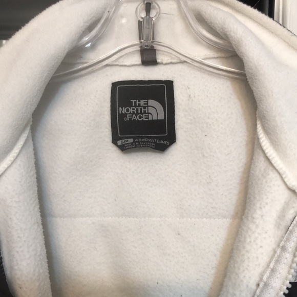 The North Face size small white & grey fleece zip jacket three pockets - Picture 3 of 11